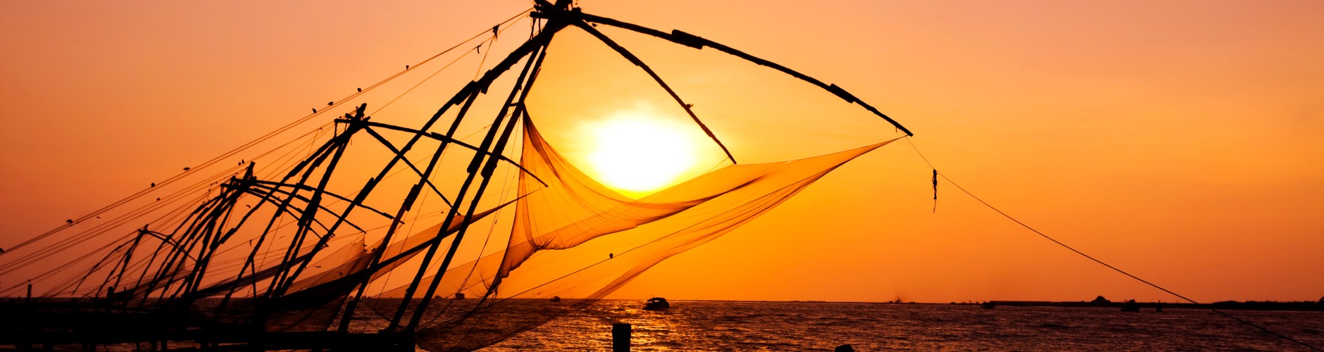 Picture of fishing net in backwaters