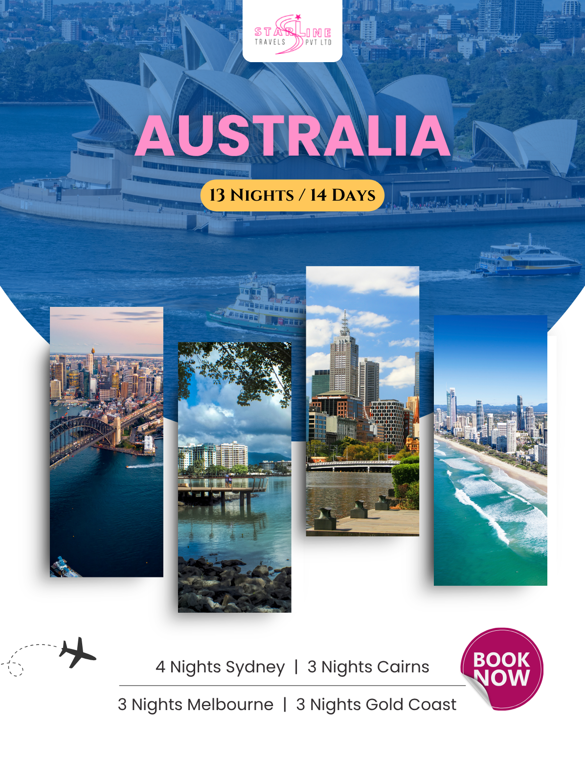 Australia 13 Nights 14 Days Itinearary